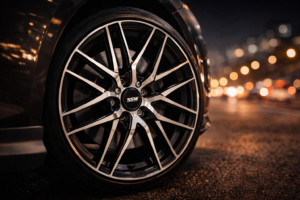 Close-up of polished alloy wheel highlighting how to maintain alloy wheels and prevent damage
