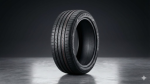 Yokohama car tyre with deep tread pattern for superior tyre grip on wet Indian roads.