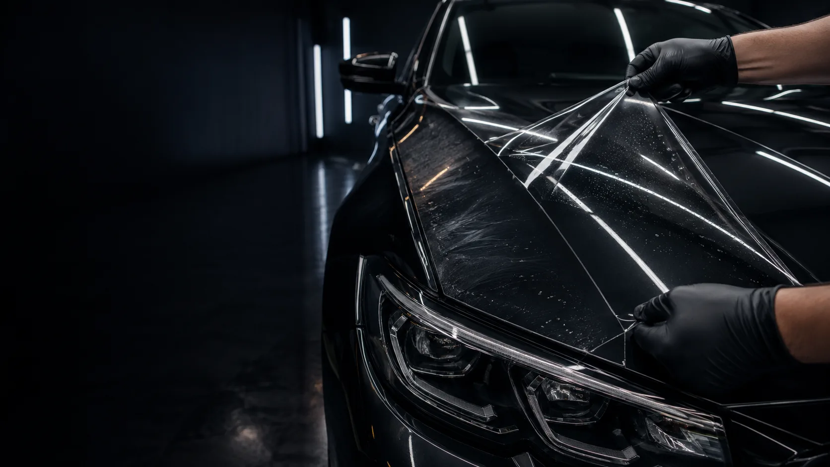 Car panels marked by stone-chip, scratch, stain and loading-edge risk before PPF coverage